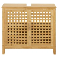 [En.Casa] Meuble sous vasque Ingmarsö avec 2 portes en bambou 60 x 67 x 30 cm en.casa* Meuble Sous-Vasque