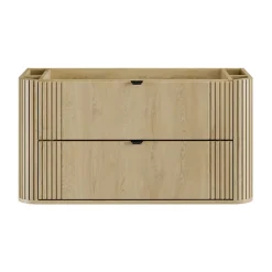 Meublorama Meuble sous vasque KORI 100 cm chene clair 2 tiroirs suspendus