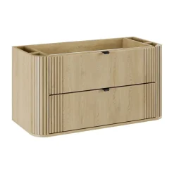 Meublorama Meuble sous vasque KORI 100 cm chene clair 2 tiroirs suspendus