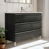 Cosyneo Meuble sous vasque seul, 3 tiroirs, 70cm, simple vasque - ebony (bois noir) - PALMA