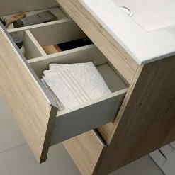 Cosyneo Meuble sous vasque seul, 3 tiroirs, 60cm, simple vasque - ciment (gris) - PALMA* Meuble Sous Lavabo