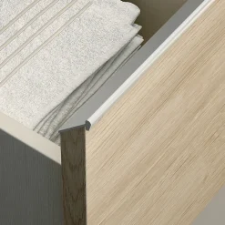 Cosyneo Meuble sous vasque seul, 3 tiroirs, 60cm, simple vasque - ciment (gris) - PALMA* Meuble Sous Lavabo