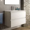 Cosyneo Meuble sous vasque seul, 2 tiroirs, 70cm, simple vasque - hibernian (bois blanchi) - BALEA* Meuble Sous Lavabo