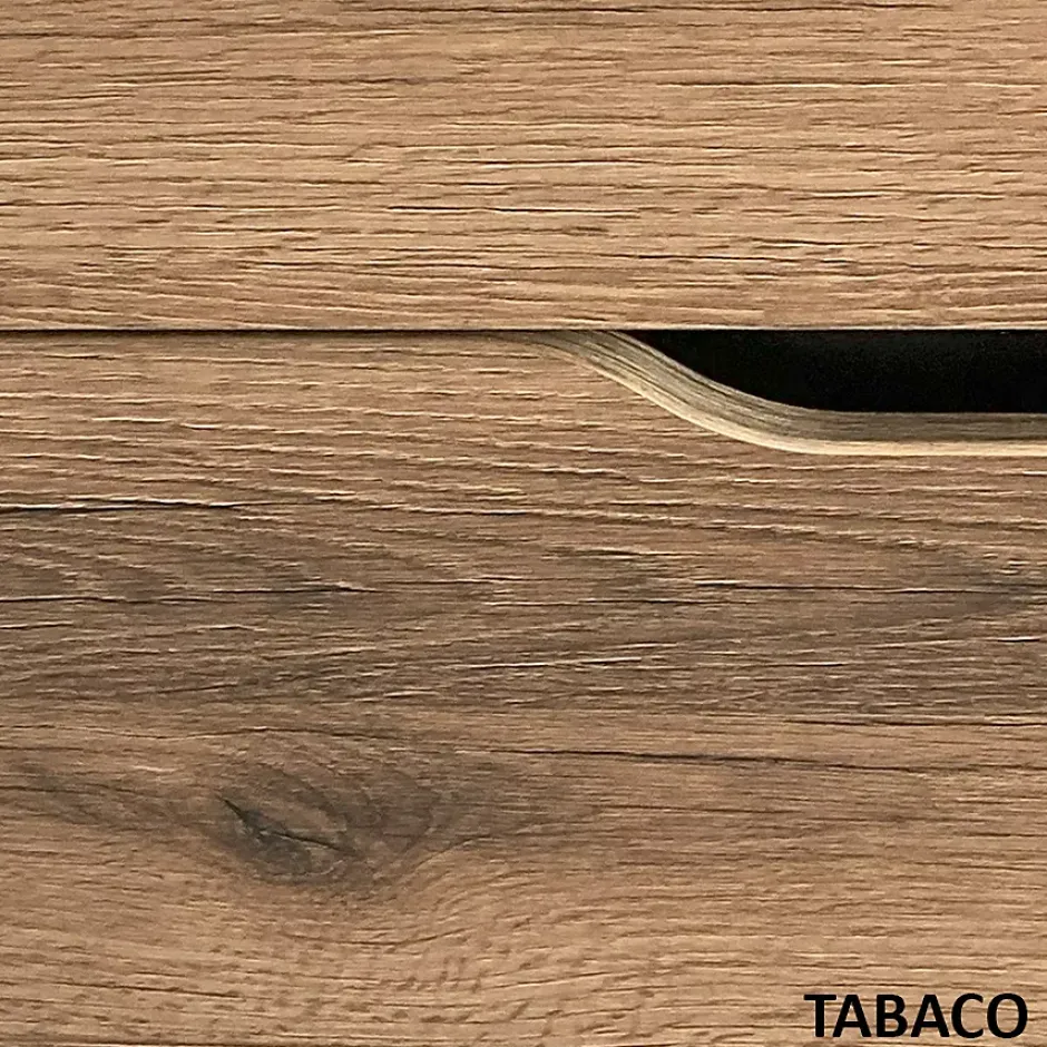 Cosyneo Meuble sous vasque seul, 3 tiroirs, 120cm, double vasque - tabaco (chêne foncé) - MATA* Meuble Sous Lavabo