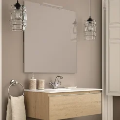 Cosyneo Meuble sous vasque seul, 1 tiroir, 80cm, simple vasque - bambou (chêne clair) - PENA