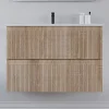 Cosyneo Meuble sous vasque seul, 2 tiroirs, 60cm, simple vasque - cambrian (chêne clair) - RIBERA* Meuble Sous Lavabo