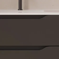 Cosyneo Meuble sous vasque seul, 2 tiroirs et 1 porte, 120cm, vasque déportée droite - noir - ZARZA