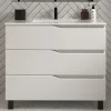 Cosyneo Meuble sous vasque seul, 3 tiroirs, 70cm, simple vasque - blanc mat - MATA* Meuble Sous Lavabo