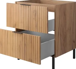 Furnidea Meuble sous vasque sur pieds FLOW chêne craft 60 cm