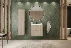 Furnidea Meuble sous vasque sur pieds FLOW cachemire 60 cm* Meuble Sous Lavabo