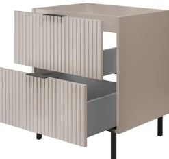 Furnidea Meuble sous vasque sur pieds FLOW cachemire 60 cm* Meuble Sous Lavabo
