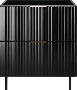 Furnidea Meuble sous vasque sur pieds FLOW noir 60 cm