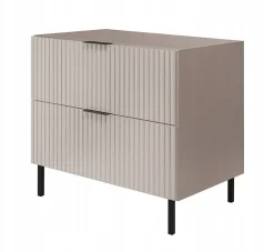 Furnidea Meuble sous vasque sur pieds FLOW cachemire 80 cm