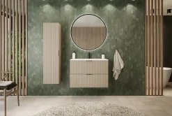 Furnidea Meuble sous vasque sur pieds FLOW cachemire 80 cm