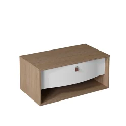 Decotec Meuble sous vasque suspendu blanc mat 1 tiroir l.90 x H.40 x P.50 cm, Havana