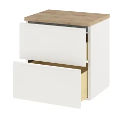 GoodHome Meuble sous vasque suspendu blanc mat l.60 x H.60 x P.45 cm, Imandra
