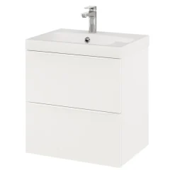 GoodHome Meuble sous vasque suspendu blanc mat l.60 x H.60 x P.45 cm, Imandra