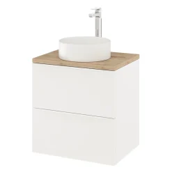 GoodHome Meuble sous vasque suspendu blanc mat l.60 x H.60 x P.45 cm, Imandra