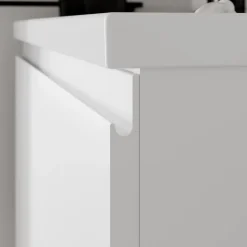 GoodHome Meuble sous vasque suspendu blanc mat 2 tiroirs l.80 x H.48 x P.45 cm Levanna* Meuble Sous-Vasque