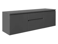 Vente-unique Meuble sous vasque suspendu - Gris - 150 cm - JIMENA II* Meuble Sous-Vasque