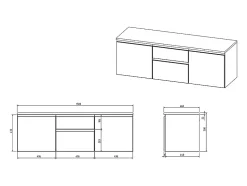 Vente-unique Meuble sous vasque suspendu - Gris - 150 cm - JIMENA II* Meuble Sous-Vasque