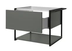 Furnidea Meuble sous vasque suspendu LOV avec porte-serviettes vert et noir 60 cm