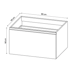 GoodHome Meuble sous vasque suspendu effet noyer 2 tiroirs l.80 x H.48 x P.45 cm Levanna