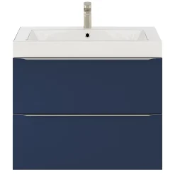 GoodHome Meuble sous vasque suspendu bleu nuit mat l.80 x H.60 x P.45 cm, Imandra