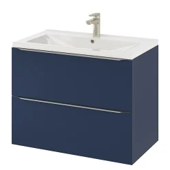 GoodHome Meuble sous vasque suspendu bleu nuit mat l.80 x H.60 x P.45 cm, Imandra