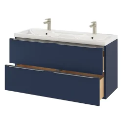 GoodHome Meuble sous vasque suspendu bleu nuit mat l.120 x H.60 x P.45 cm, Imandra