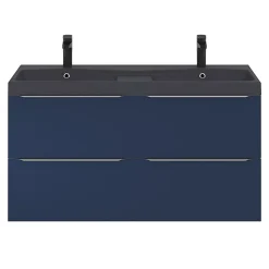 GoodHome Meuble sous vasque suspendu bleu nuit mat l.120 x H.60 x P.45 cm, Imandra