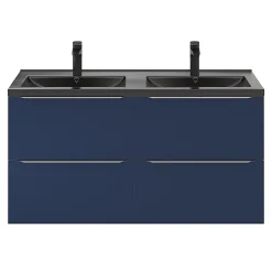 GoodHome Meuble sous vasque suspendu bleu nuit mat l.120 x H.60 x P.45 cm, Imandra