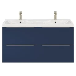 GoodHome Meuble sous vasque suspendu bleu nuit mat l.120 x H.60 x P.45 cm, Imandra