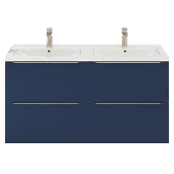 GoodHome Meuble sous vasque suspendu bleu nuit mat l.120 x H.60 x P.45 cm, Imandra