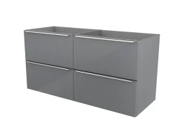 GoodHome Meuble sous vasque suspendu gris brillant l.120 x H.60 x P.45 cm, Imandra