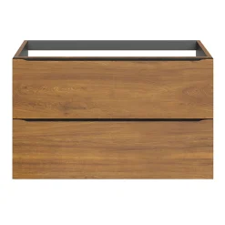 GoodHome Meuble sous vasque suspendu effet noyer l.100 x H.60 x P.45 cm, Imandra