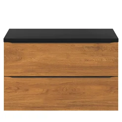 GoodHome Meuble sous vasque suspendu effet noyer l.100 x H.60 x P.45 cm, Imandra