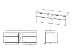Vente-unique Meuble sous vasque suspendu - Blanc - 150 cm - MAGDALENA II