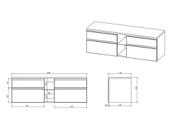 Vente-unique Meuble sous vasque suspendu - Blanc - 150 cm - MAGDALENA II