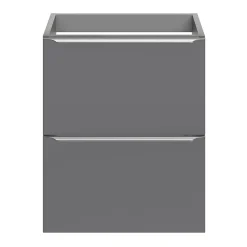 GoodHome Meuble sous vasque suspendu faible profondeur gris brillant l.50 x H.60 x P.36 cm, Imandra
