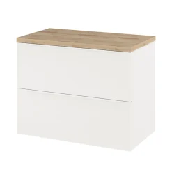 GoodHome Meuble sous vasque suspendu blanc mat l.80 x H.60 x P.45 cm, Imandra