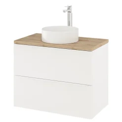 GoodHome Meuble sous vasque suspendu blanc mat l.80 x H.60 x P.45 cm, Imandra