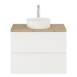 GoodHome Meuble sous vasque suspendu blanc mat l.80 x H.60 x P.45 cm, Imandra