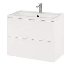 GoodHome Meuble sous vasque suspendu blanc mat l.80 x H.60 x P.45 cm, Imandra