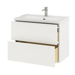 GoodHome Meuble sous vasque suspendu blanc mat l.80 x H.60 x P.45 cm, Imandra
