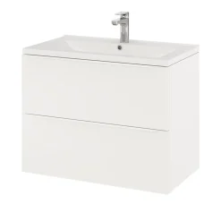 GoodHome Meuble sous vasque suspendu blanc mat l.80 x H.60 x P.45 cm, Imandra