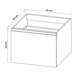 GoodHome Meuble sous vasque suspendu blanc mat 2 tiroirs l.60 x H.48 x P.45 cm Levanna* Meuble Sous-Vasque