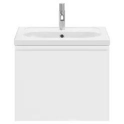 GoodHome Meuble sous vasque suspendu blanc mat 2 tiroirs l.60 x H.48 x P.45 cm Levanna* Meuble Sous-Vasque