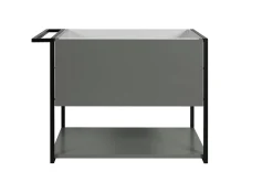 Furnidea Meuble sous vasque suspendu LOV avec porte-serviettes vert et noir 80 cm* Meuble Sous Lavabo