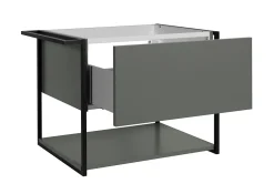 Furnidea Meuble sous vasque suspendu LOV avec porte-serviettes vert et noir 80 cm* Meuble Sous Lavabo